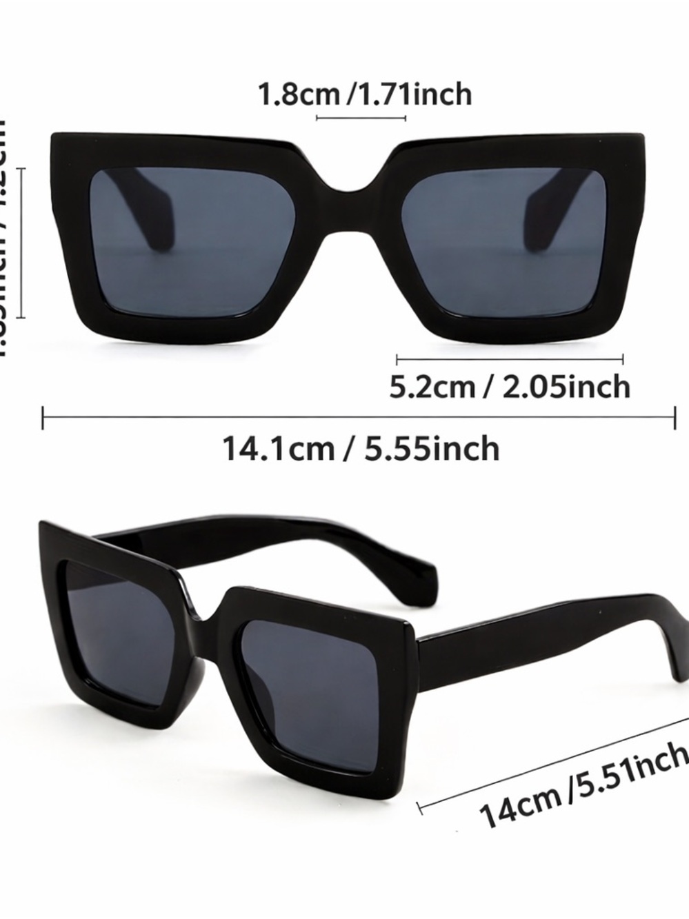 Oversized Black Statement Sunglasses | Bold Luxe Square Frames | Chic & Glam - Picture 6 of 6